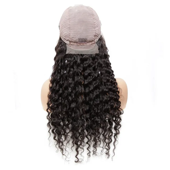 

2019 new transparent thin fim 13x4 hd fine swiss lace frontal human hair wigs pre plucked brazilian deep wave lace frontal wig, Natural black 1b ,1#, 1b ,2# ,4# and etc