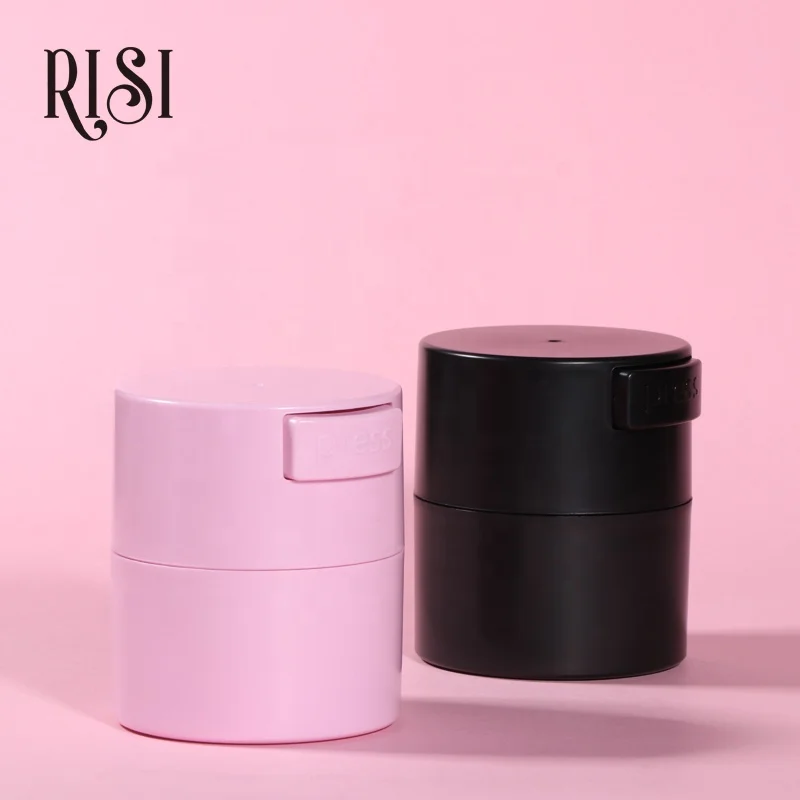 

RISI Factory Sell Air Proof Lash Tools Black/Gray/White/Pink Eye Lash Glue Storage Container Air Tight Storage