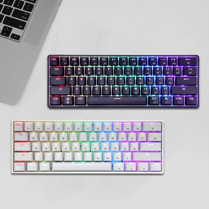 

SK61 hot swappable portable backlit computer 60 percent tablet mini pc gaming mechanical keyboard