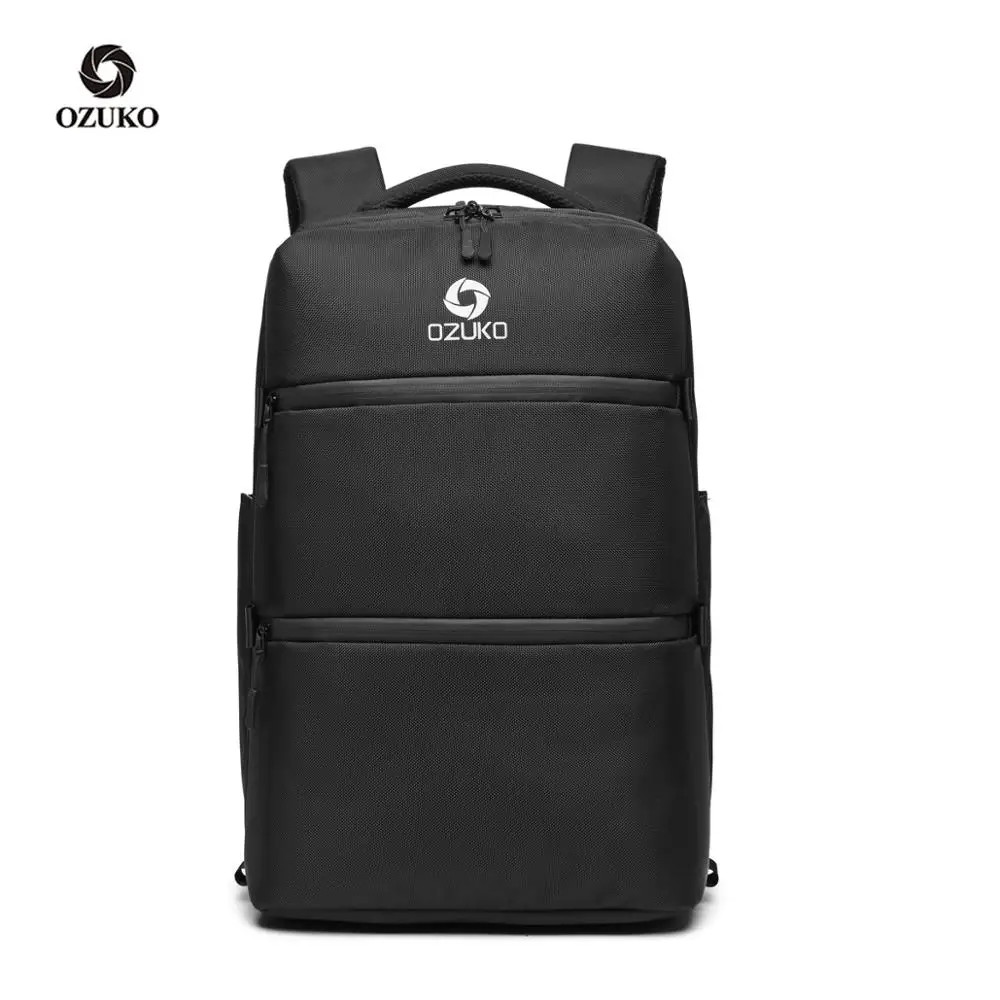 

Ozuko New Custom Laptop Backpack Fashion Schoolbag Mens Business Usb Anti Theft School Bag With Lock, Grey,black,blue,coffee