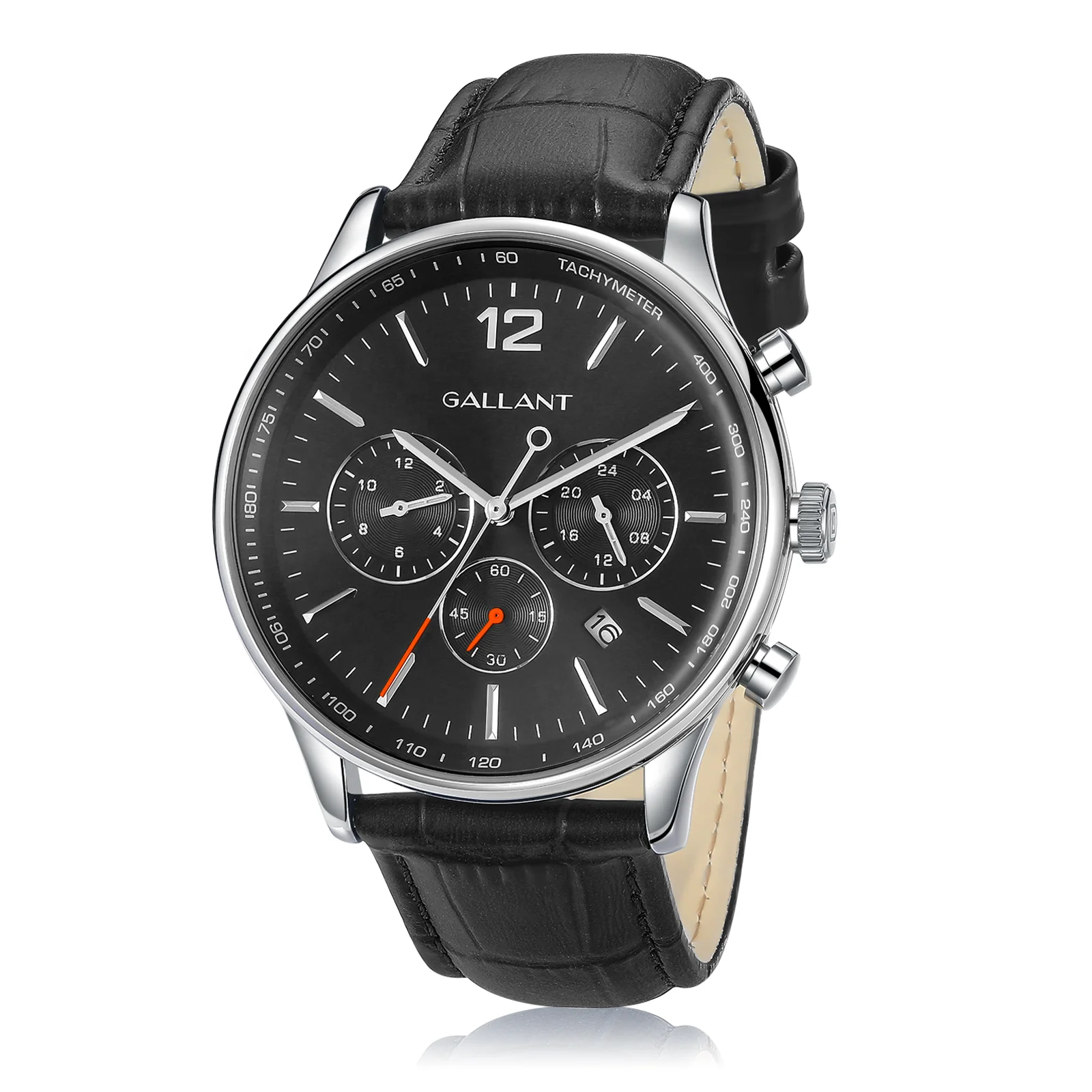 

GALLANT brand mens chronograph sport watches low moq leather watch strap quartz wrist chronographic watches, Custom color