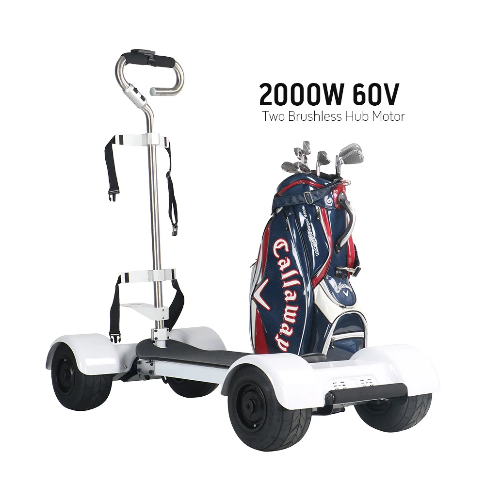

Newest Electric Golf Scooter for one Person 2000W 60V battery mini electric golf car scooters golf cart, White