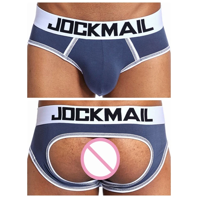 

JOCKMAIL Custom logo high-quality modal sexy shorts with open buttocks gay open crotch underwear Low-rise seamless boxer briefs, 4 colors