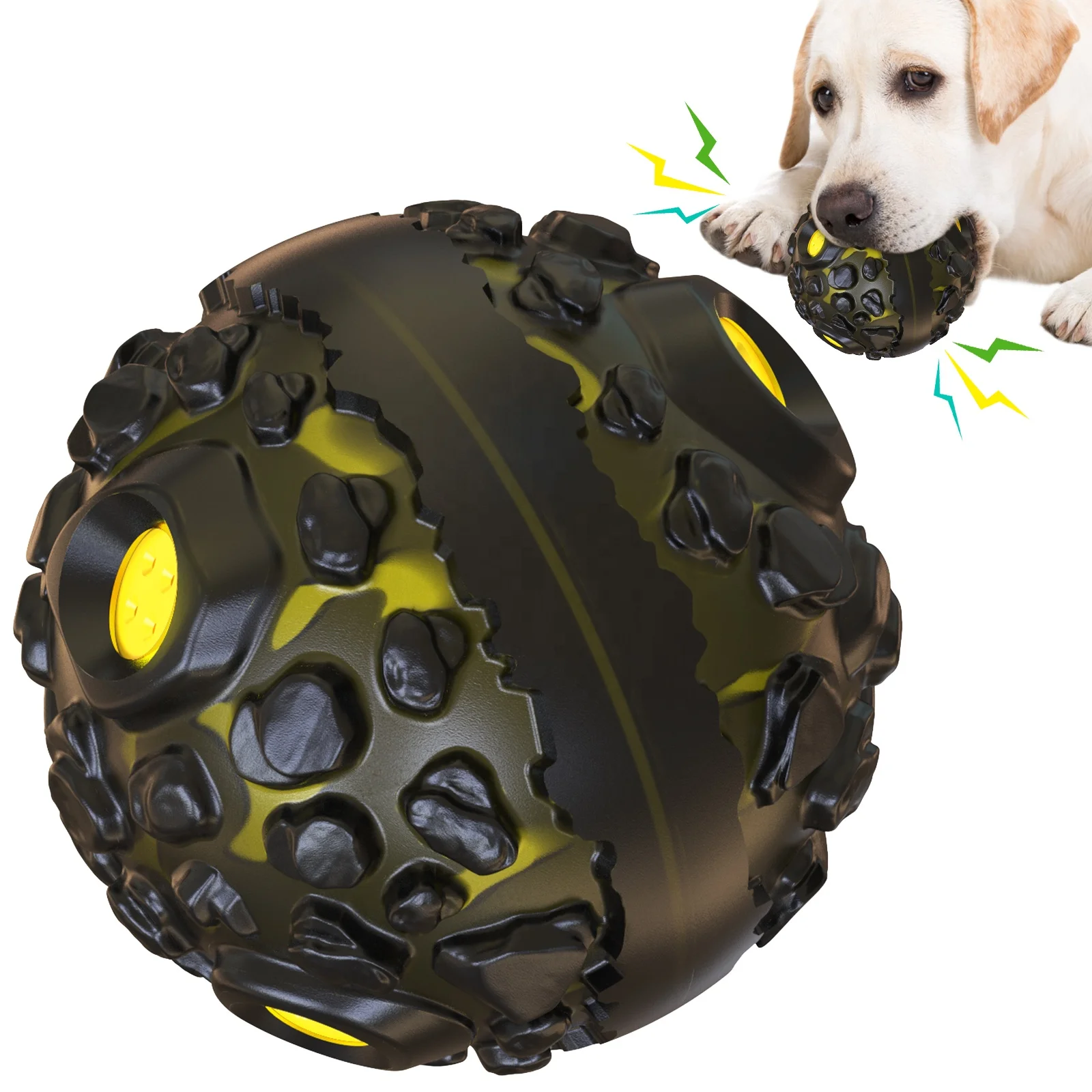 

Wholesale Bite Resistant Meteorite Shaped Dog Chew Ball Toy Dog Tooth Cleaning Chew Toys