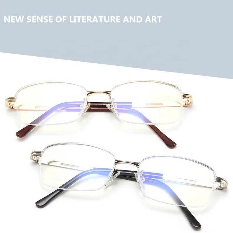 
Stainless Fashion Anti-blue Light Glasses Eyeglasses Portable Small Frameless Anti Blue Light Reading Glasses hot sale amazon 