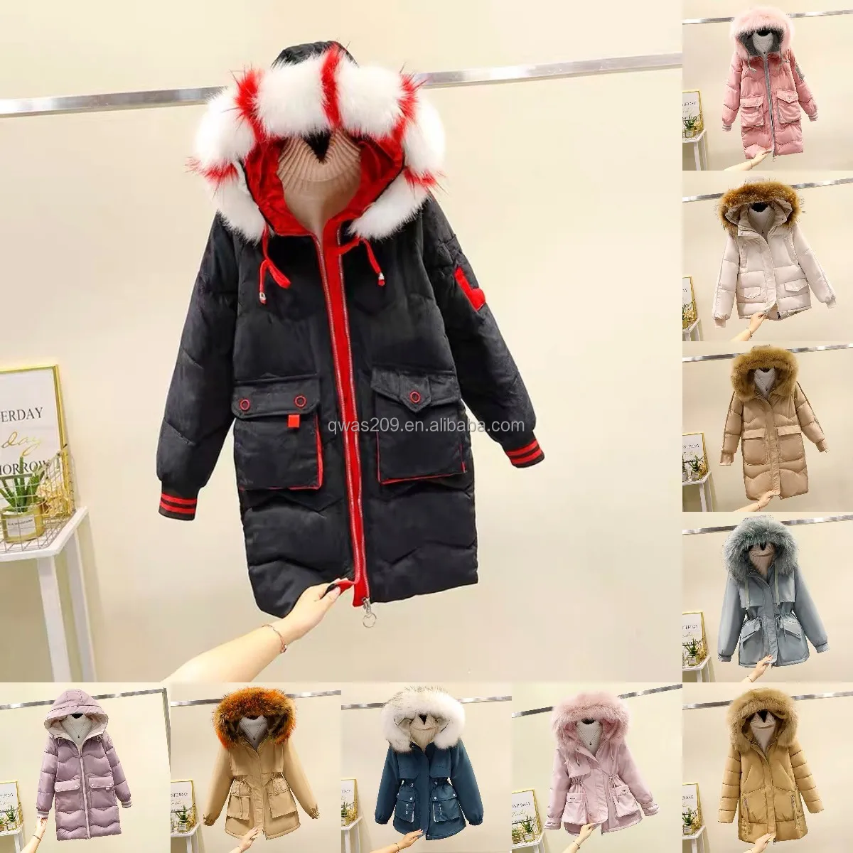 

Made in China wholesale women's long hooded coat
