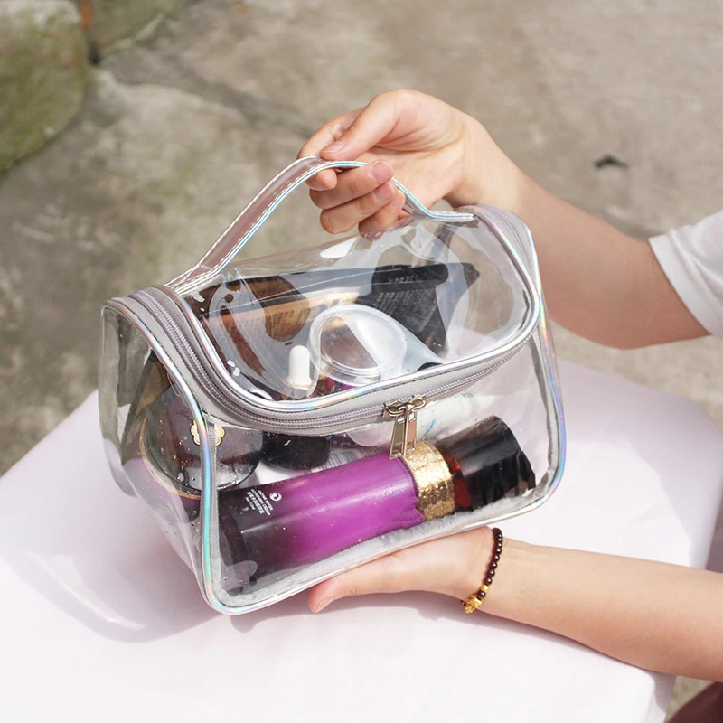 

Eco Friendly Women Transparent Waterproof Travel Custom Logo Cosmetic Make Up Bag Toiletry Makeup Bag