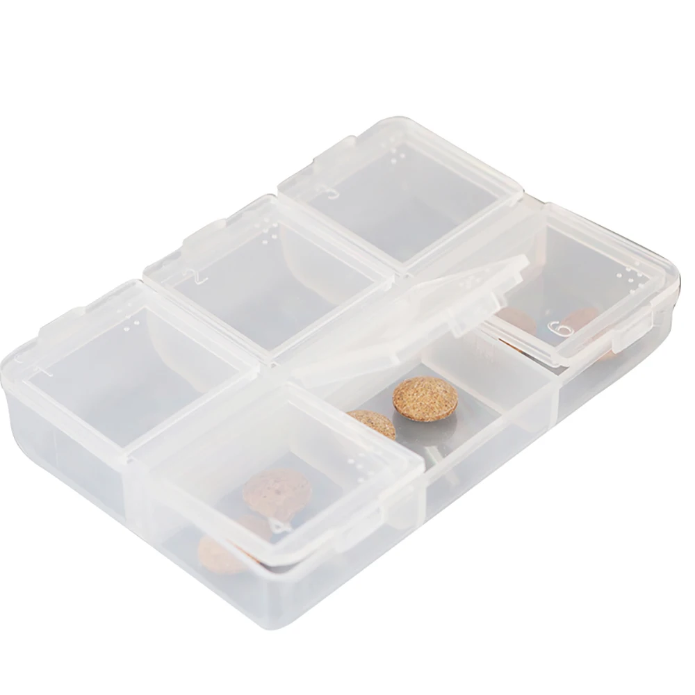 

021001009 Small 6 Grids Separate DIY Screw Case Trifles Parts Tools Jewelry Display Storage Box Clear Plastic Box, Picture