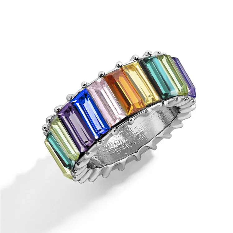 

WJ0438 New arrive hot selling fashion jewelry colorful cubic zirconia ring, Customized color