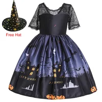 

Girl Cosplay Halloween Christmas Pumpkin Tulle Dress Kids Girl Party Dresses Clothing Children Prom Gown Dress
