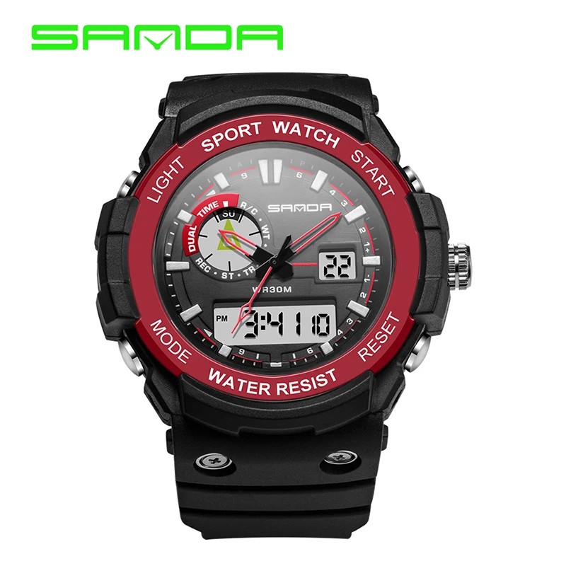 

SANDA 735 Luxury Brand Men Military Sports Watches Waterproof LED Date Silicone Digital Watch For Men G style digital-watch