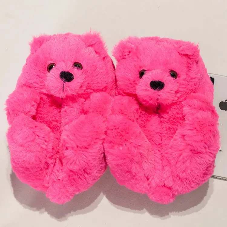 

Designer Cheap Mommy And Me Teddy Bear Slippers Fashion Indoor Lady Shoes Women Household Animal Fluffy Lovely Plush Slipper, Picture