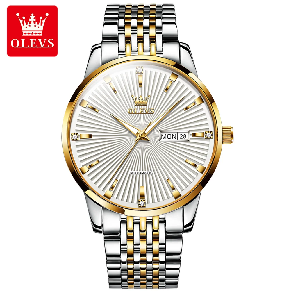 

OLEVS 6653 Factory Price Classic Simple Men Mechanical Watches Stainless Steel Watches For Men Mechanical Automatic Wristwatch