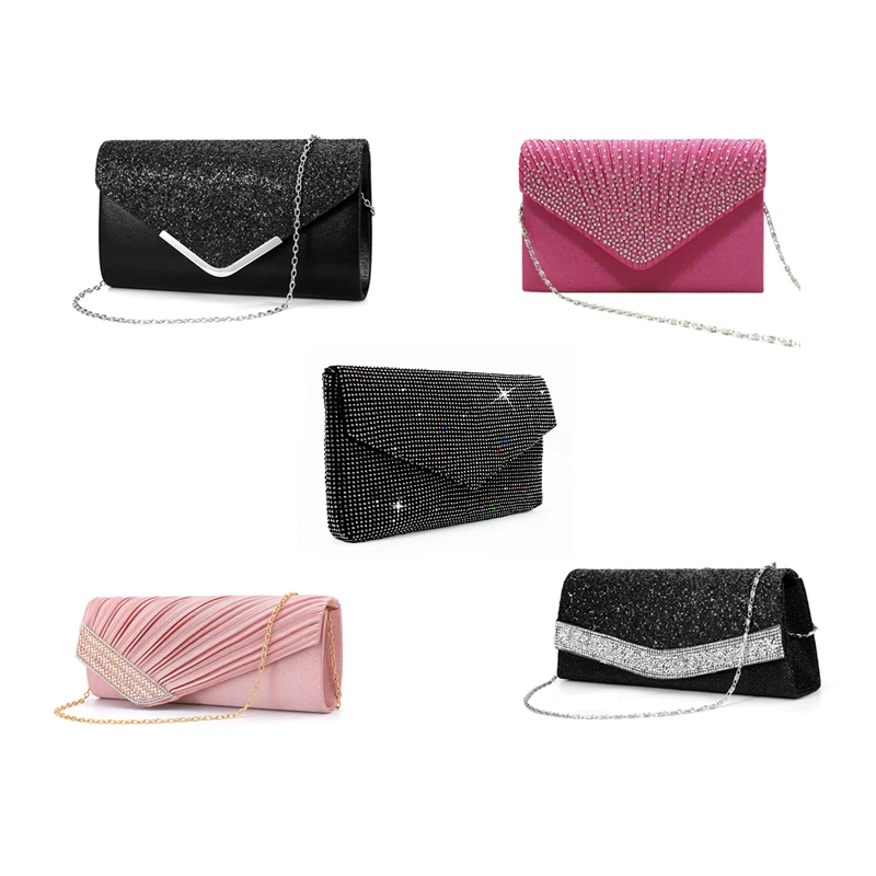 

Women Purses and Handbags Envelope Evening Clutch Bags With Crystal Classic Shoulder Bag 2021, Multicolor