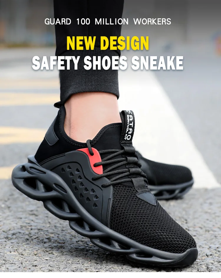 Outdoor Four Seasons Sneaker Men High Quality Stylish Steel Toe Safety ...