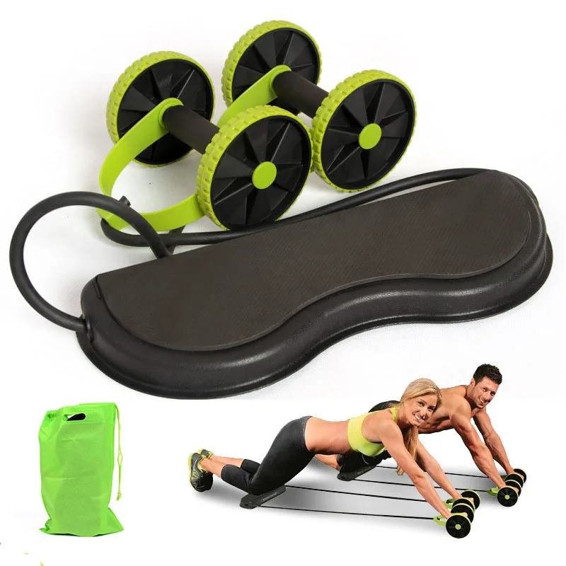 

In Door Muscle Exercise Equipment Power Roll Abdominal and all Body Workout Double Wheel Arm Waist Leg Trainer Home Gym Fitness, Green