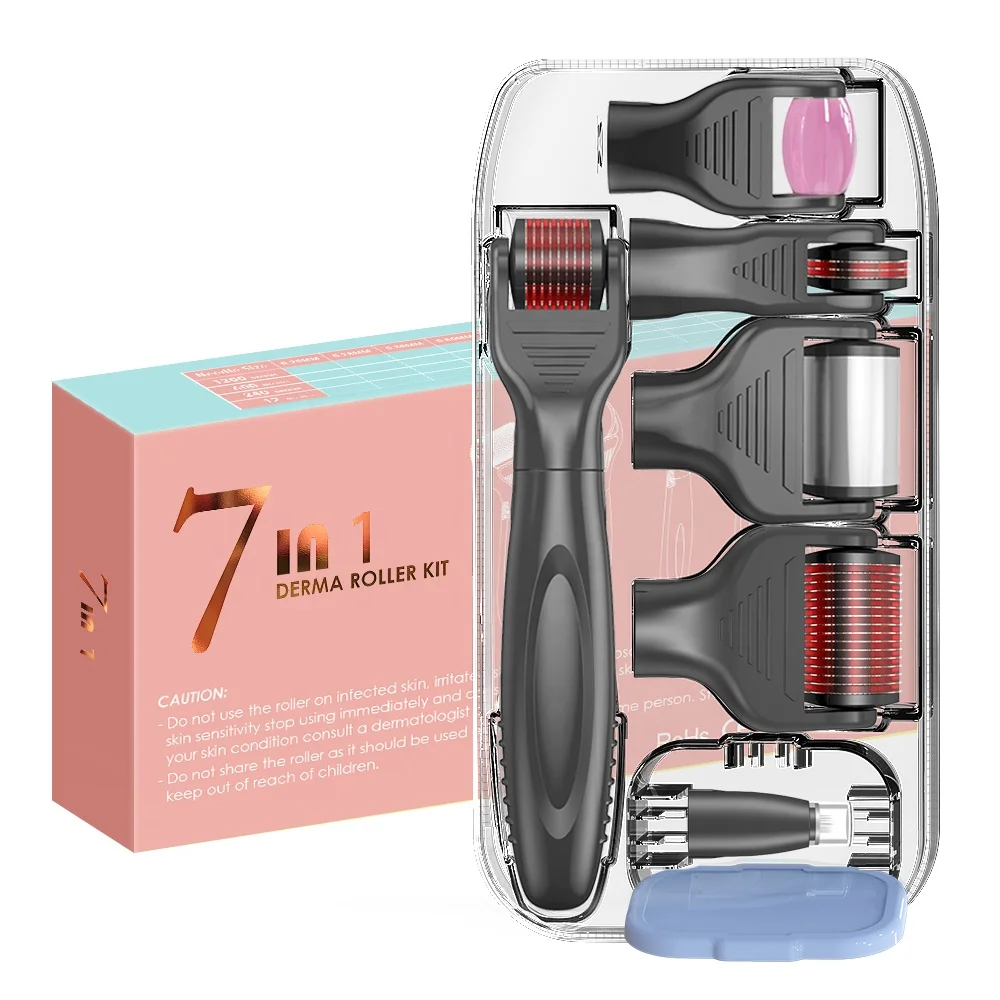 

OstarBeauty Derma Roller and Jade Roller 6 in 1 Facial Kit Titanium Microneedles 0.3mm Derma Roller Set for Beauty Care ICE Roll