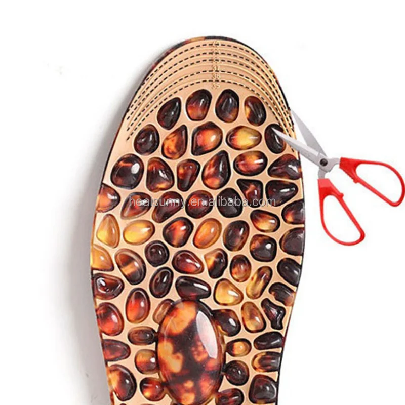 

Foot Massage Cushion Pebbles Massage Foot Acupoints TPR insole Size Can Be Cut Magnetic Soles, Brown