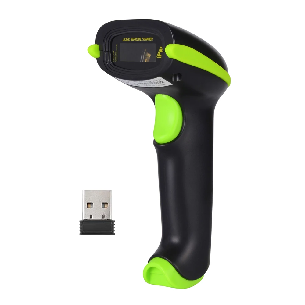 

2.4G Wireless Barcode Scanner 1D Laser Cordless Barcode Reader Long Transmission Distance