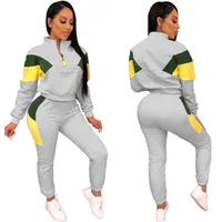 

Women 2 Pieces Sports Tracksuits Outfits Long Sleeve Top and Long Bodycon Pants Sweatsuit Set