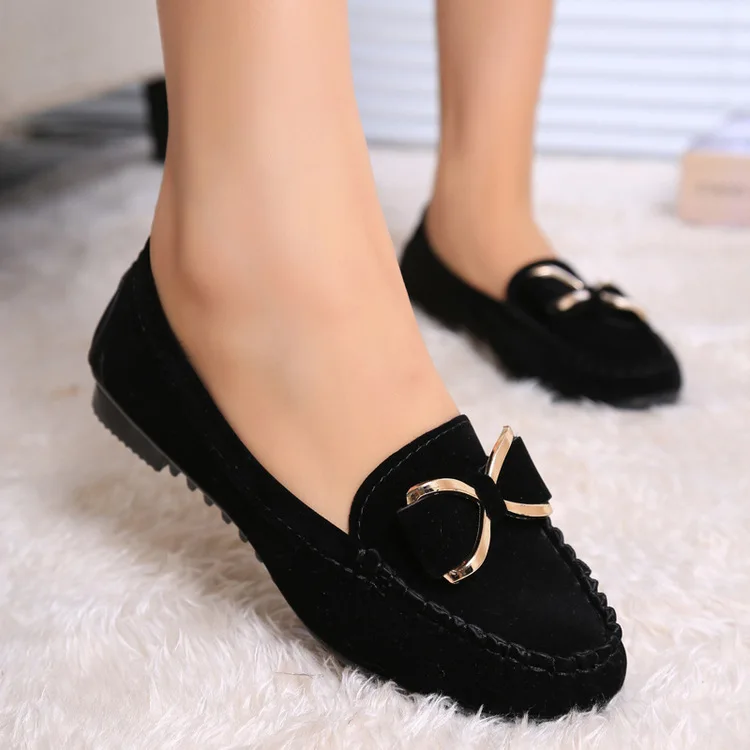 

2021 loafers bow knot women's shoes non-slip work shoes Mocasines moda women flat shoes