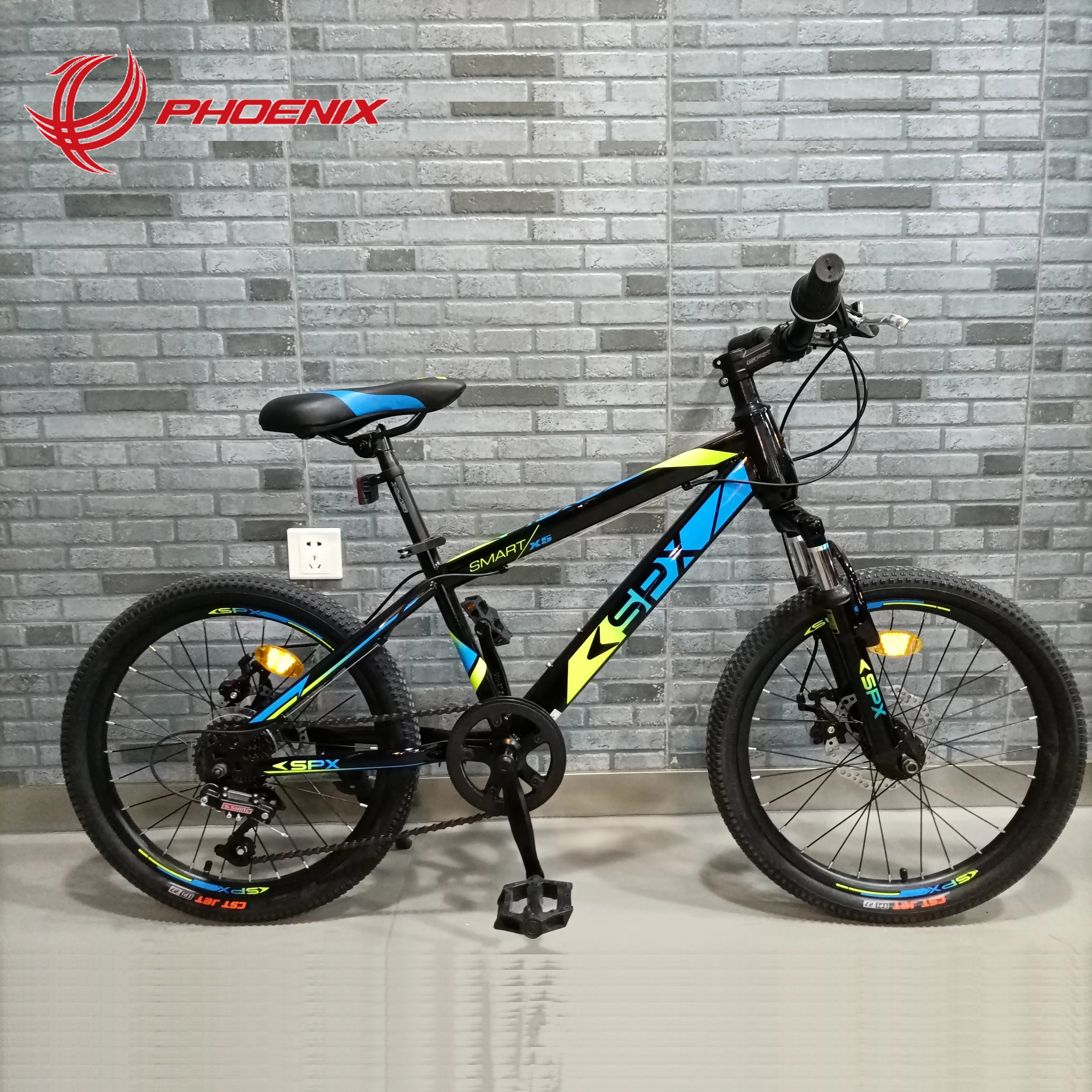 

PHOENIX STOCK 20 Inch 21 Speed STEEL Frame Cable Disc Brake Adult Mountain Bicycle kids bike