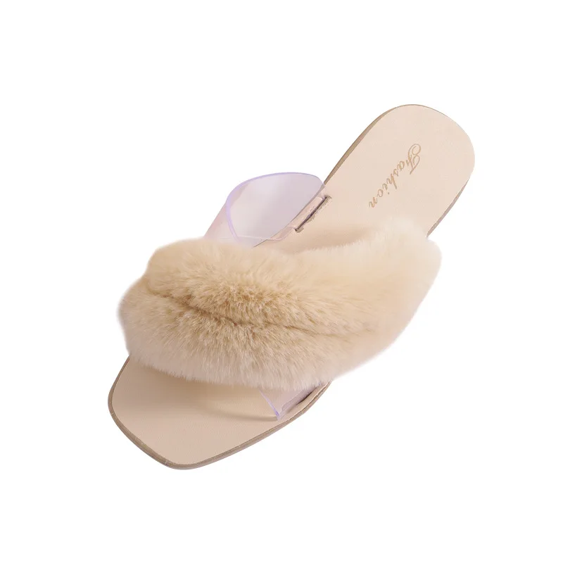 

Plush Women Warm Slippers Solid Soft Comfortable Plush Soft Slippers Indoor Floor Bed Room Women Shoes Slippers, As picture