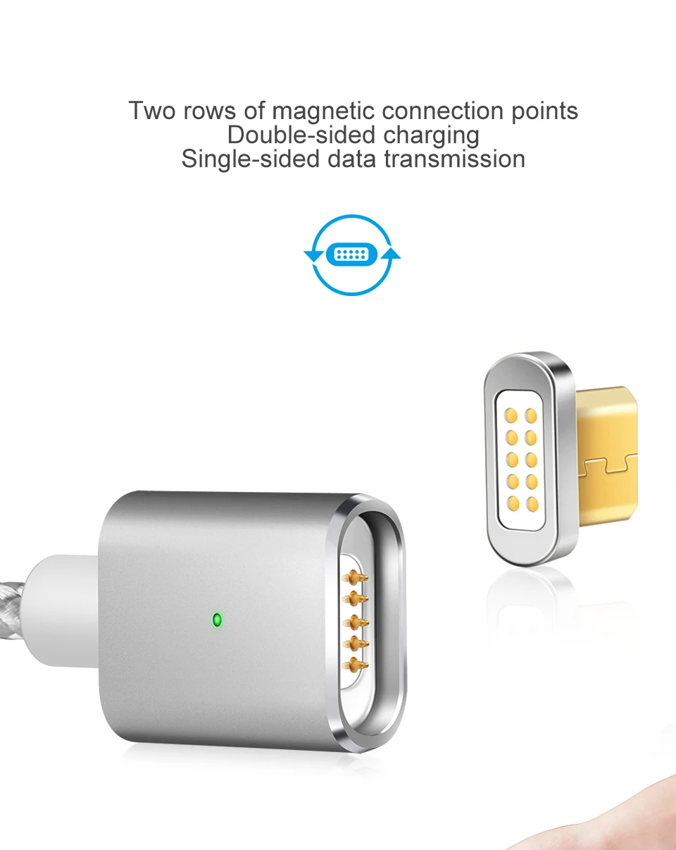 5A Fast Charging Magnetic USB Cable Micro USB Data Cable Type C Magnet Charger Cord - ANKUX.COM