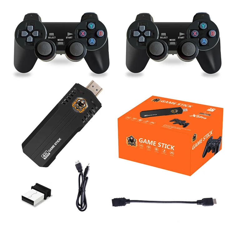 

2023 New M8 X8 pro Gaming Stick 64GB Built-in 30000 Games For PS1 HD 4K TV Retro Video Game Console With 2 handheld game players