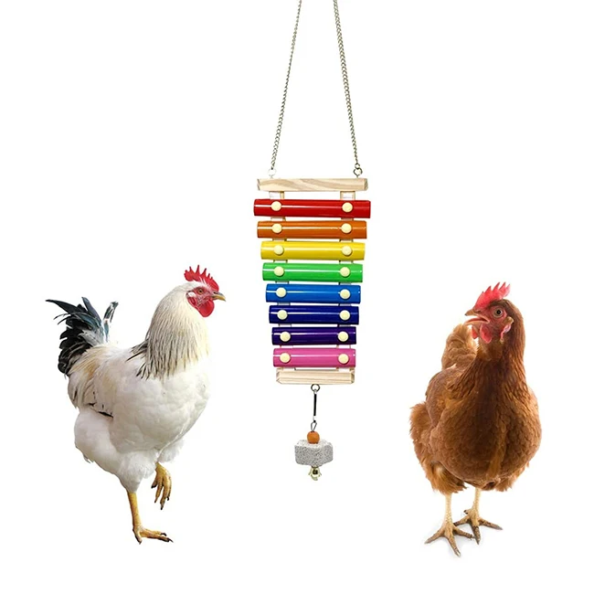 

Custom 8 Metal Keys Chicken Coop Pecking Hens Suspensible Wood Xylophone Toy Chicken Xylophone Toy