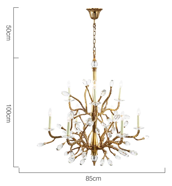 art decor modern bronze chandelier crystal