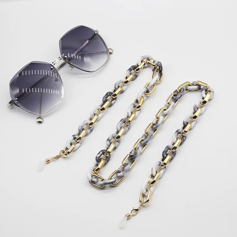 

Hot Selling Colorful Anti-Lost Acrylic Headphone Chain Anti-Slip Eyeglass Neck Chain Hang Strap Facemask Lanyard for Women's