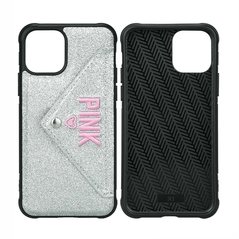 
PINK TPU Card holder wallet case for iphone 11 pro 