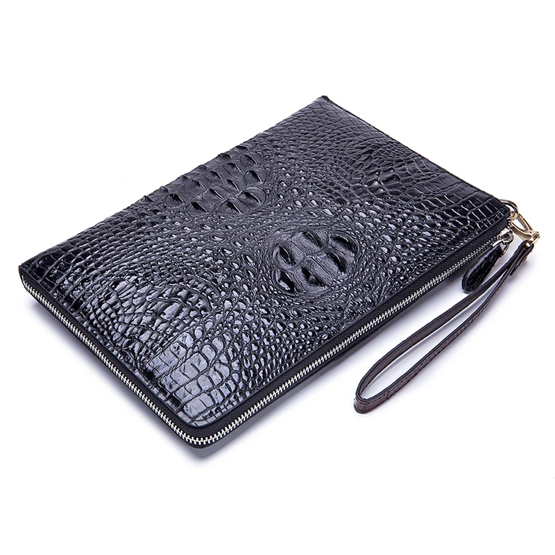 

Alligator Pattern Top Quality Genuine Leather Men Business Clutch Bag Handbag Wrist Bag