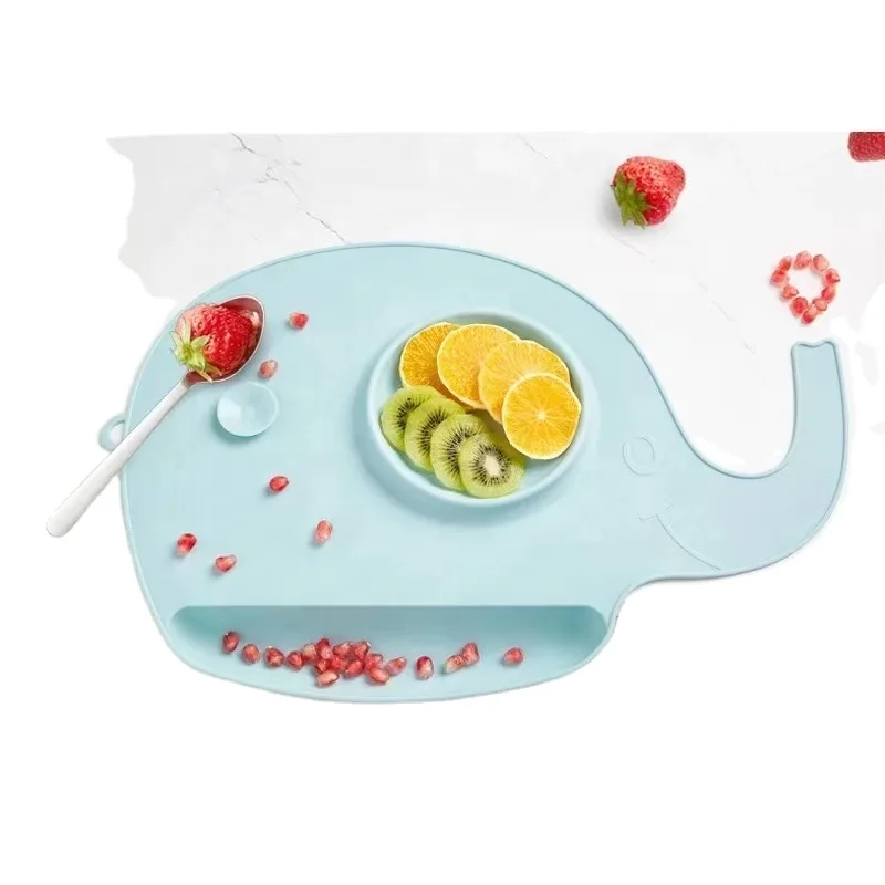 

BPA-Free Dishwasher Safe Silicone Plate Baby Baby Silicone Suction Plate Baby Placemat With Big Catcher