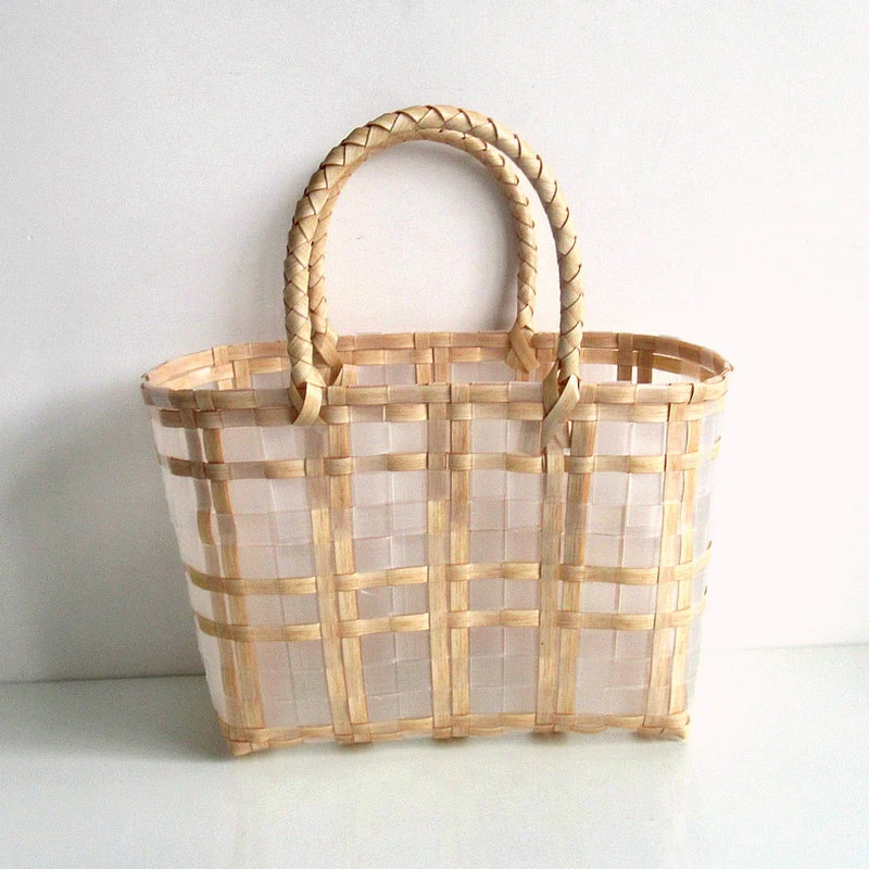 

Factory Price Transparent PVC Waterproof Shopping Beach Bucket Leisure Portable Shoulder Jelly Gift Basket Tote Basket Bags