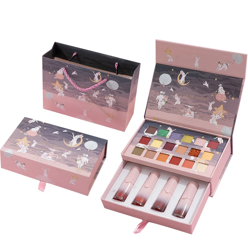 

Professional Aluminum Cosmetic Case Suitcase Full Combo Portable Makeup Kit Set For Girl