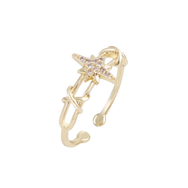 

Eight-Pointed Star Opening Adjustable Ring Female Custom Fashion Couple Ring