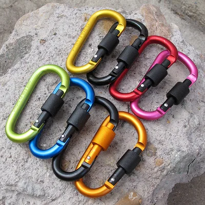 

Thick Professional 8CM Aluminum Hanging Nut Backpack Buckle Hiking Hook Carabiner Clips, Blue red black yellow green orange purple rose red