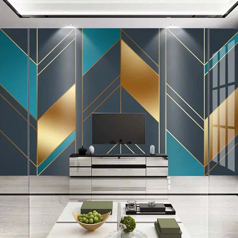 Foto mural de pared para salón de estilo moderno con perspectiva en color  gris Textura 3D Feeby