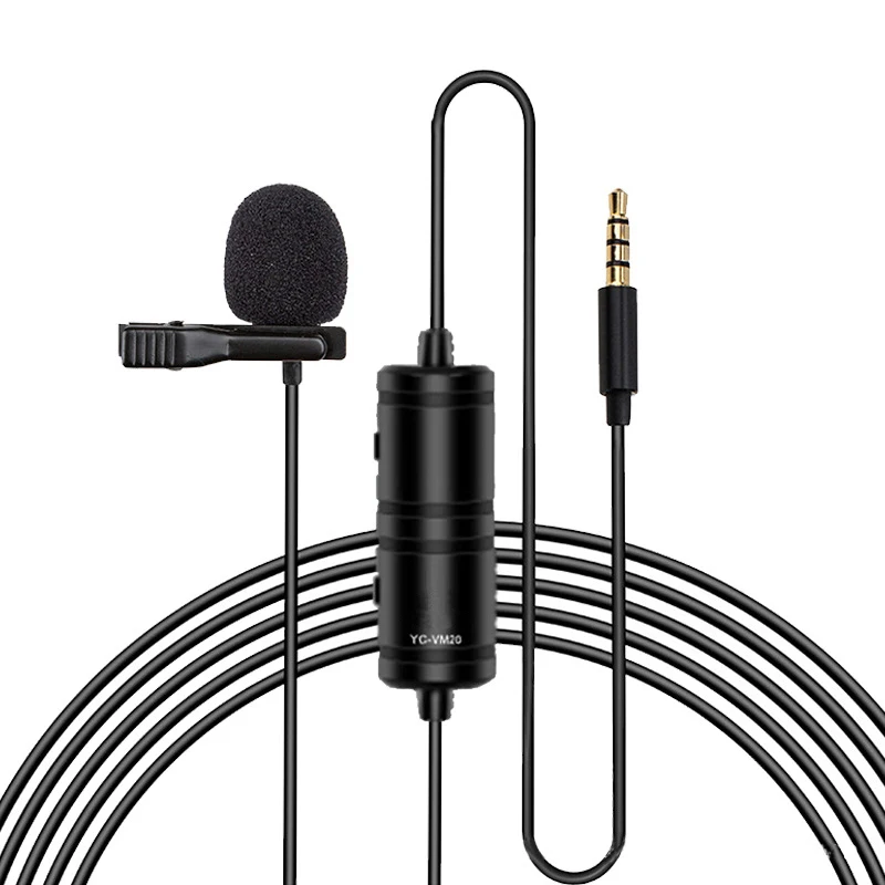 

50% Off Portable Camera Live Broadcast Lapel Microphone Noise Reduction Interview Microphone For Mobile Phone, Black