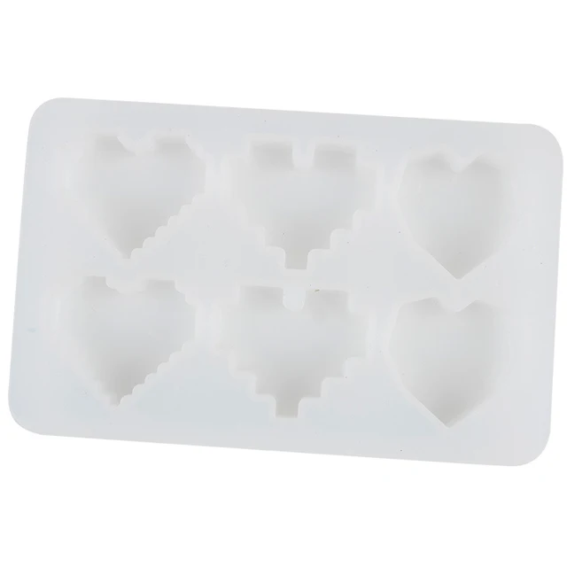 

Crystal Epoxy Resin Mold Pixel Love Heart Shape High Mirror DIY Handmade Pendant Silicone Molds, White