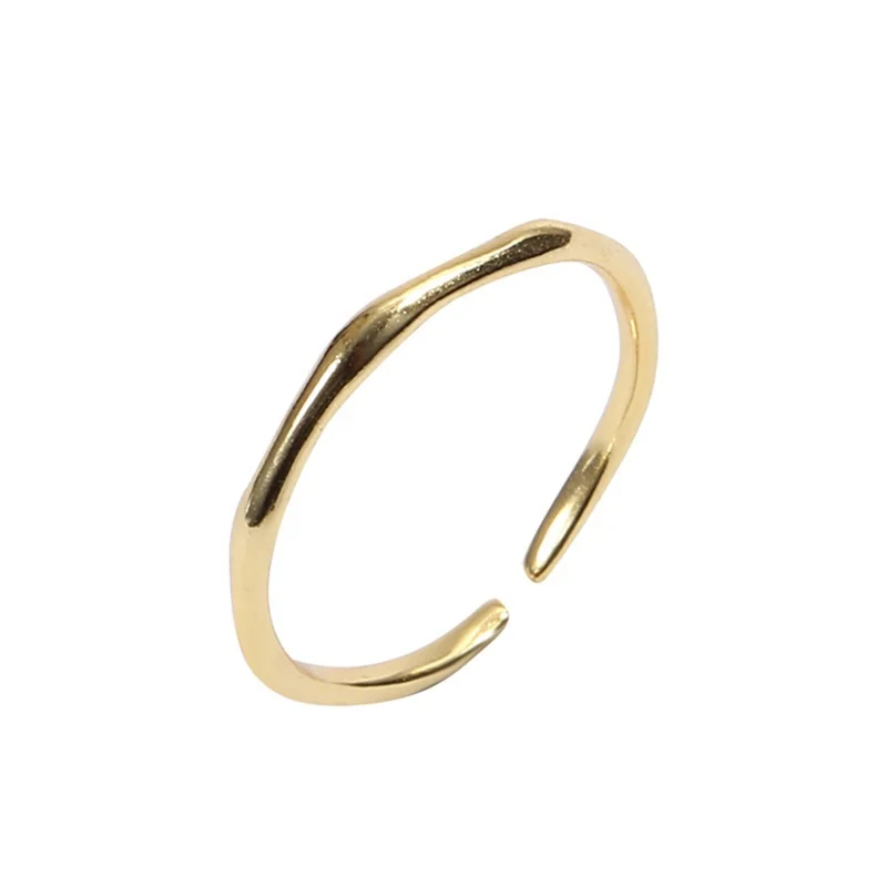 

Fashion Korea INS Simple Trendy Open Rings Geometric Gold Plated Rings 925 Sterling Silver Rings Jewely For Women Gift