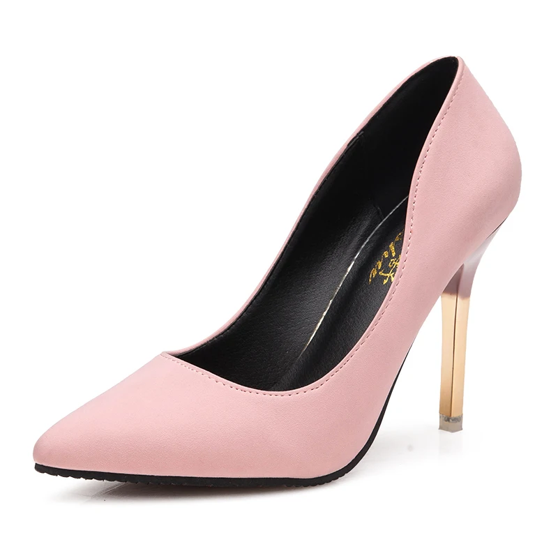 

Women's Pointed-Toe European Elegance Color Pump Stiletto Sexy High Heels, Black/pink/gray