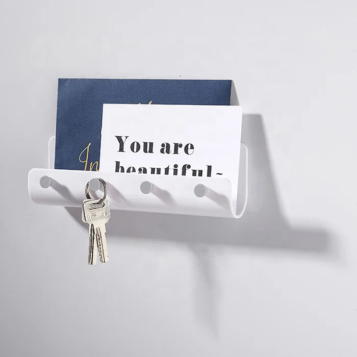 

Letter & Newspaper Storage Coat Rack Leash Wall Mount Key Holder Hooks