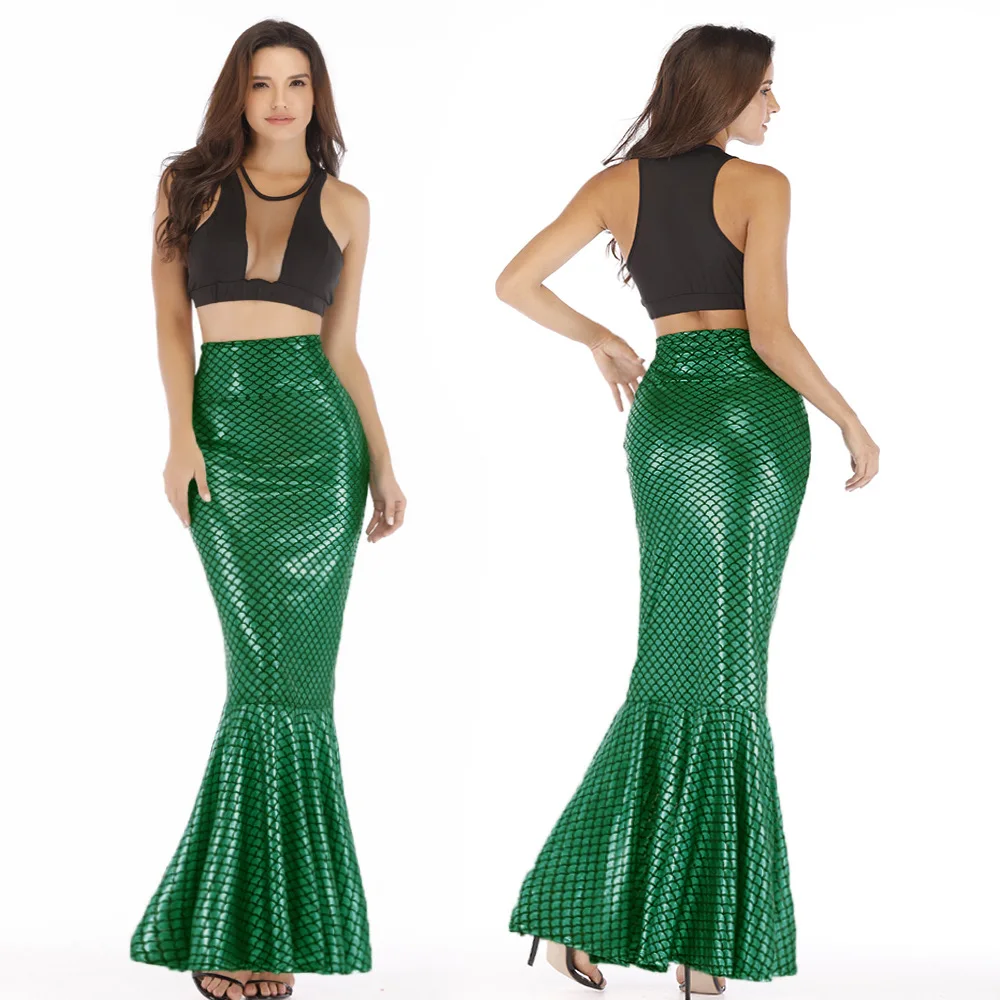 

Sexy Tight-fitting Solid Color High Waist Long All-match Fishtail Skirt