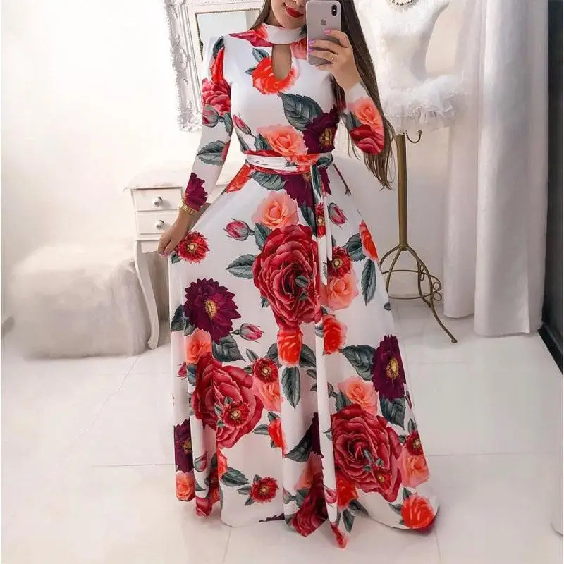 

Oversize Casual Women Summer Dress Print Robe Femme Party Vestidos Women Pullover Plus Size Streetwear Long Bandage Maxi Dress, As shown