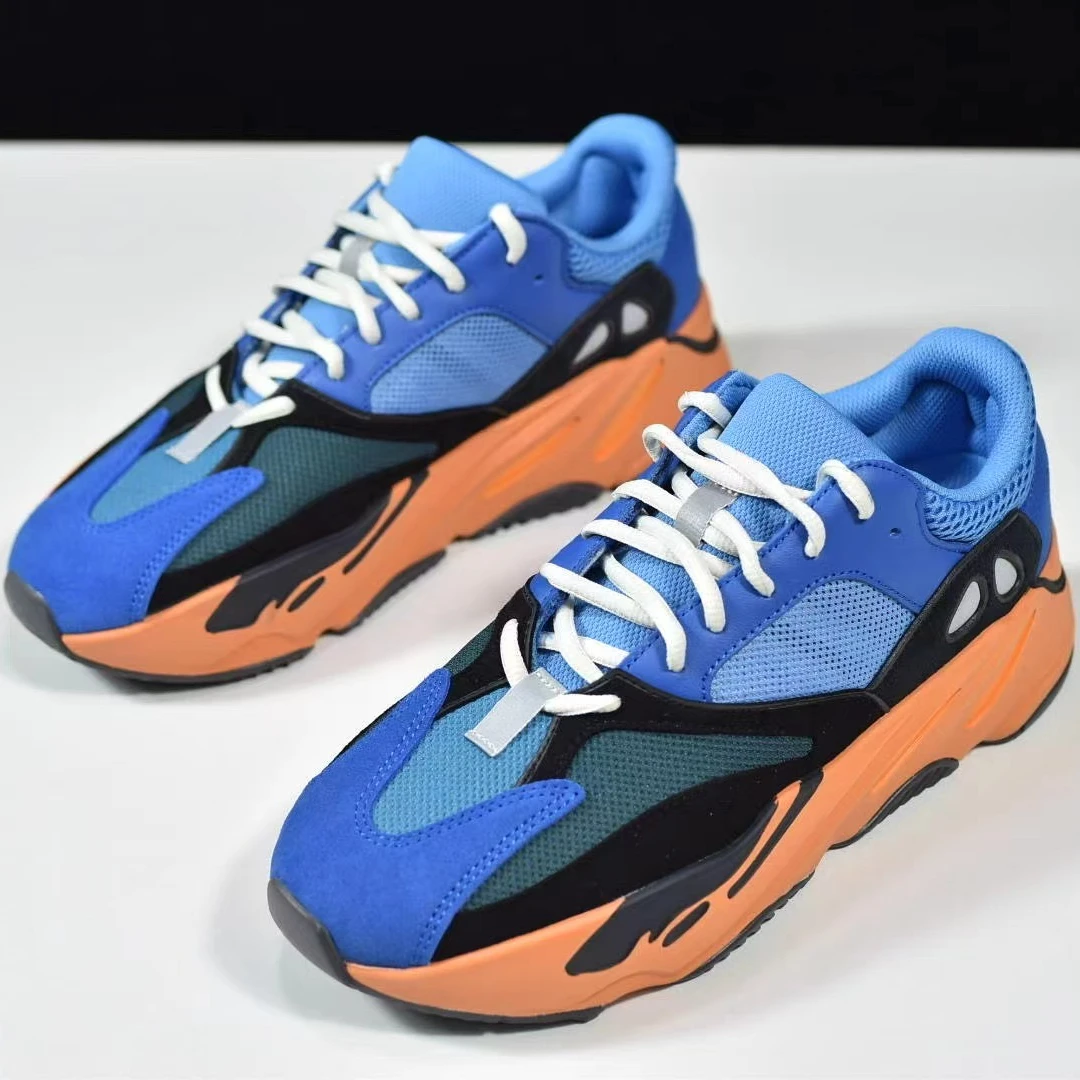 

with logo toppest quality (better than 1:1 quality) yeezy yezzy 700 v2 bright blue sports shoes for men