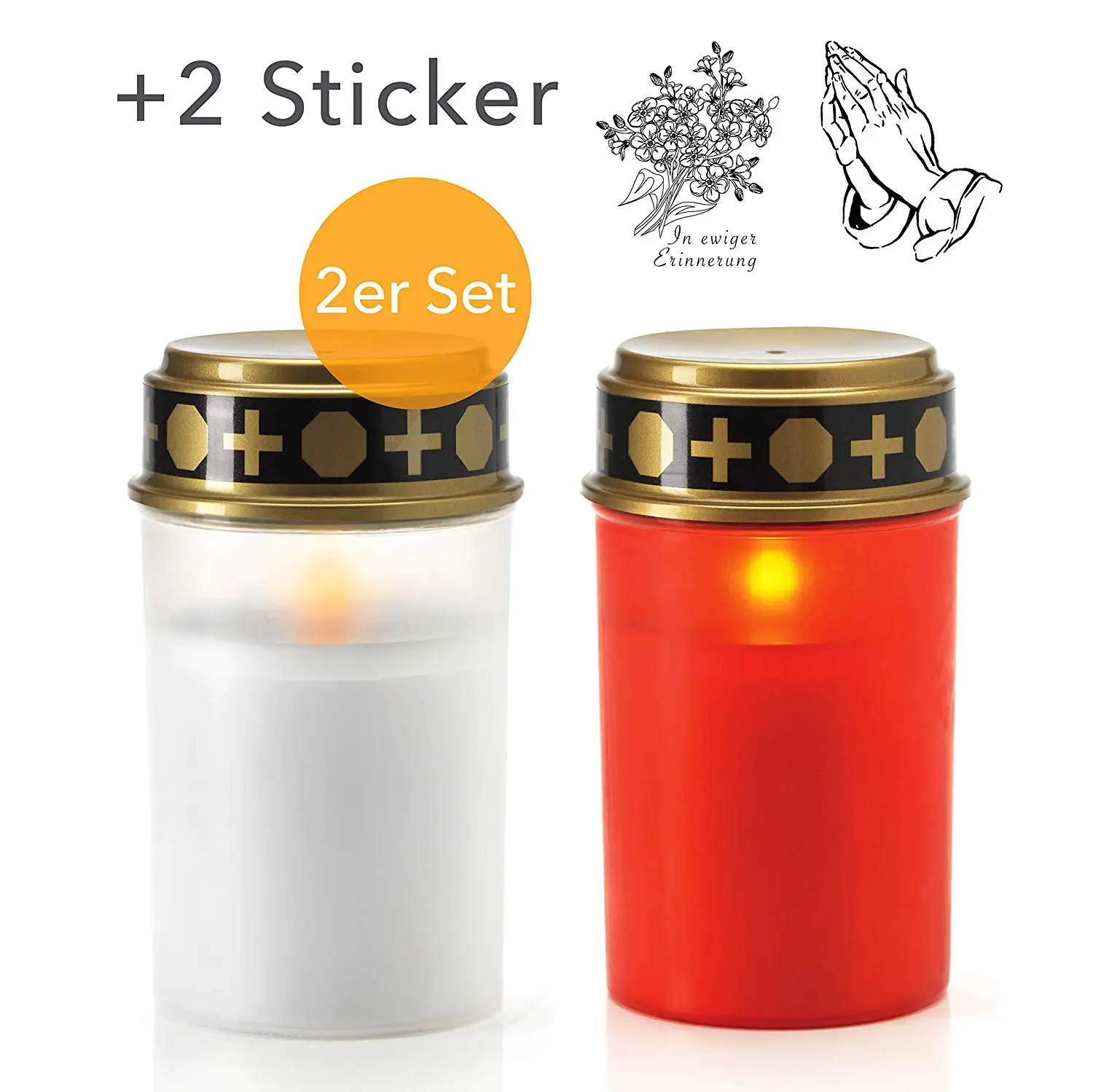 Ip44 Waterproof Led Grave Candle Light Outdoor Flickering Led Memorial