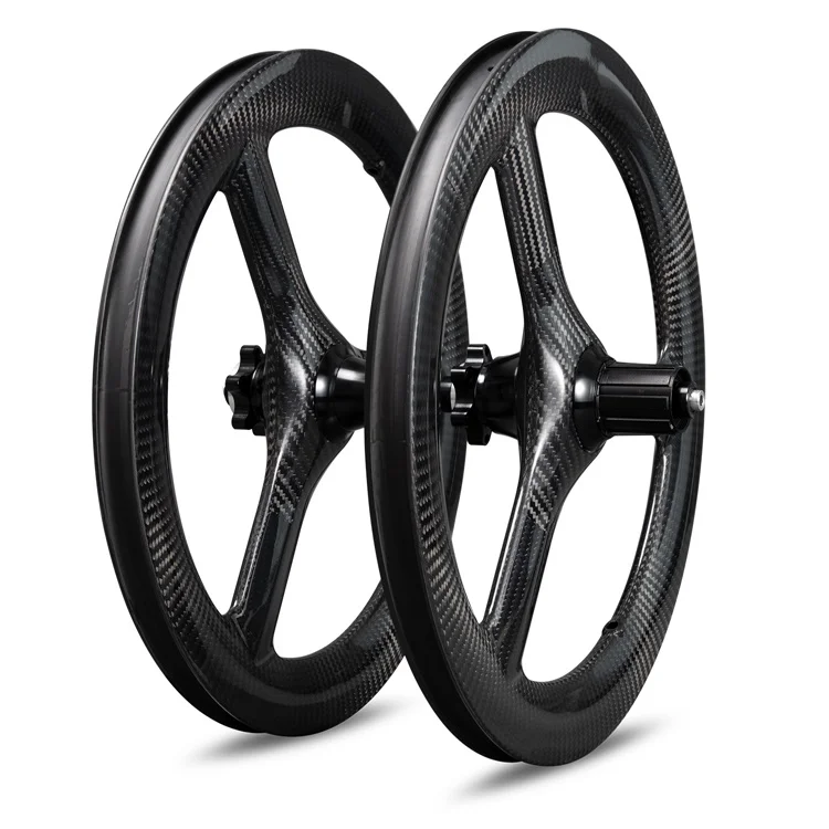 

Brompton folding bmx bike wheels 349 16 inch 3 spoke carbon disc brake rims